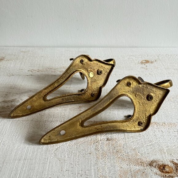 Vintage Brass Candlestick Sconces - Picture 9 of 12